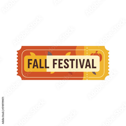 Autumn harvest celebration ticket for fall festival event entry and special occasion admission vector