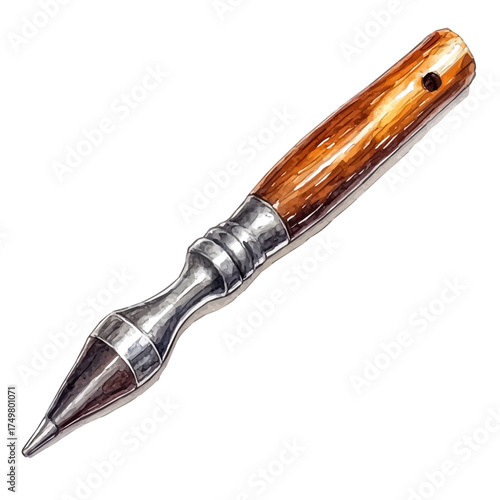 Chisel Wood-specific, watercolor painting vector, isolated on a white background.