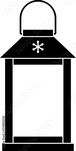 Christmas Lantern with Snowflake silhouette vector.
Transparent background.SVG.
