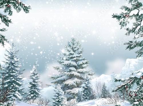 Paesaggio invernale con neve