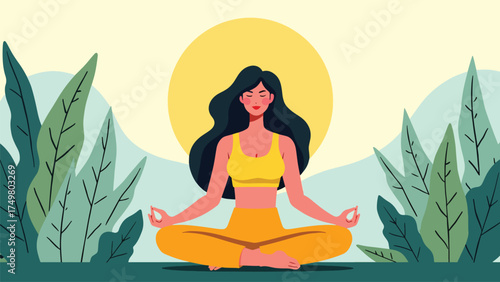 Peaceful Meditation Outdoors Under the Sun