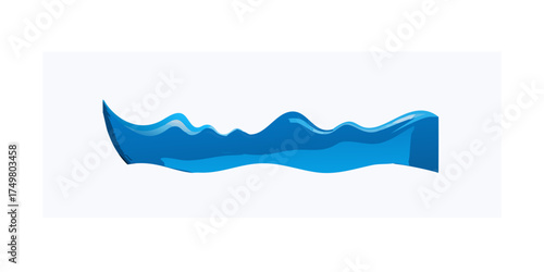 Abstract Illustration of a Transparent Blue Water Wave Isolated on Black Background .Abstract blue water splash isolated on black background liquid motion design
