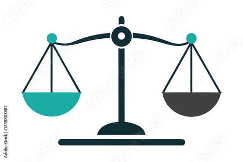 Teal and Grey Scales of Justice Illustration balance