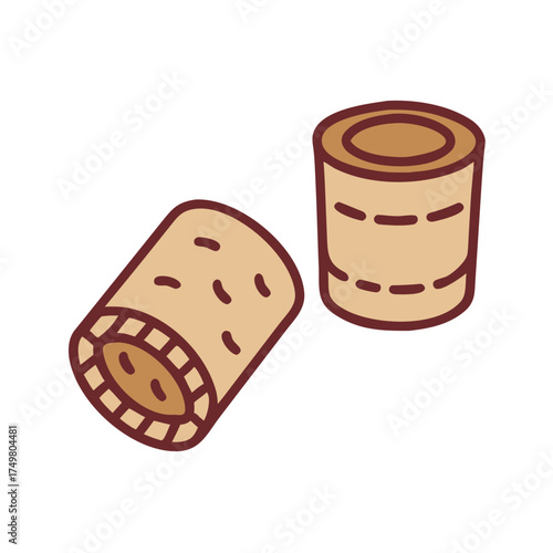 Wine corks illustration in simple design and neutral colors  