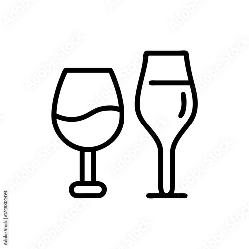 Wine glasses icon vector design representing wine tasting concept  