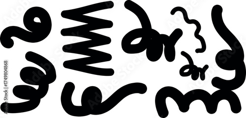 Flow of Light andBlack: Bright Dark Black Lines Creating Abstract Rainbow Spirals and Wavy Energy