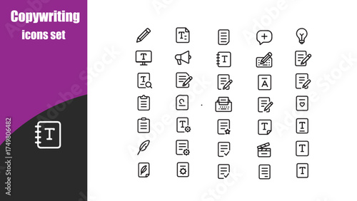 Copywriting icons set
