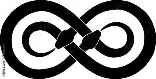 Ouroboros Snake Vector Illustration, a serpent eating its own tail, representing infinity, rebirth, and the cyclical nature of life.