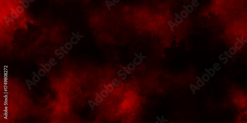 abstract red and black background, for advertising and wallpaper, abstract smoke exploding cumulus clouds, red and black grunge fog texture for thriller film posters.