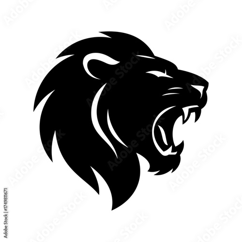 roaring lion head logo vector template