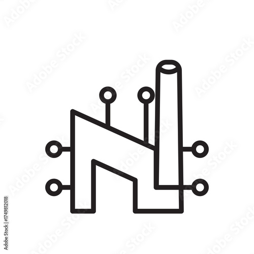 Smart manufacturing icon symbolizing automation, AI, IoT, and digital production. Perfect for illustrating modern factories, industrial innovation, and intelligent manufacturing technology concepts.
