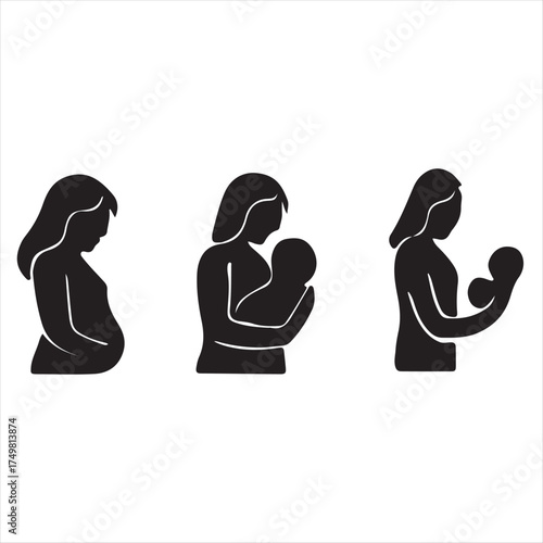 Vector illustration of a mother and baby or daughter with love and fun character design