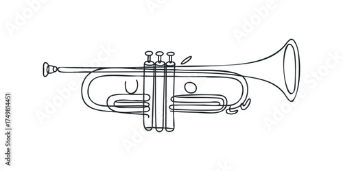 Outline drawing of a brass trumpet