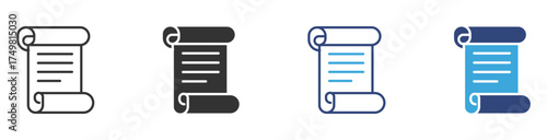 Vintage Scroll Paper Icon set. Vector illustration