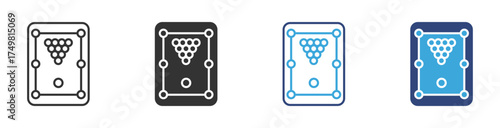 Pool table icon set, vector illustration . 
