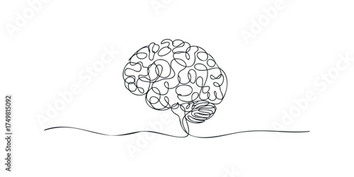 Continuous Line Drawing of Human Brain