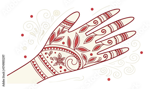 Festival Henna Vector Art – Intricate Ethnic Ornament SVG with Elegant Dotted Details