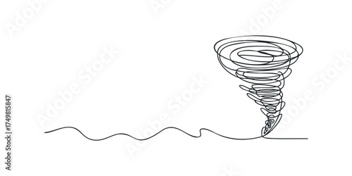 Stylized Tornado Swirl Against White Background