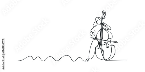 Person playing double bass with bow