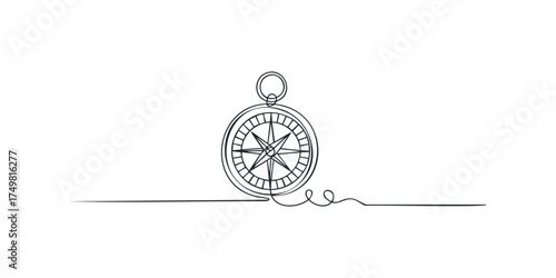 Single Line Compass Drawing