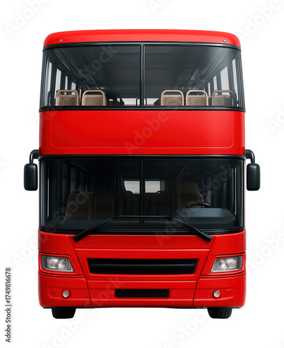 Bright double-decker tour bus featuring upper deck seating for scenic views.