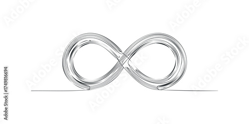 Abstract infinity symbol line graphic