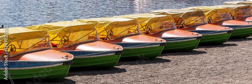 Wallpaper Mural Panoramic image. Empty boats in front of the Lake Torontodigital.ca