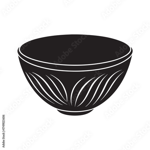 Clay Serving Bowl Silhouette Illustration