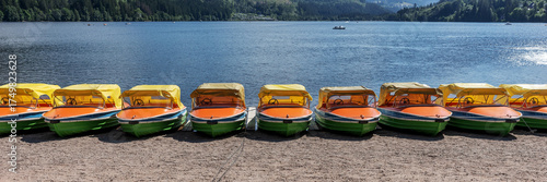 Wallpaper Mural Panoramic image. Empty boats in front of the Lake Torontodigital.ca