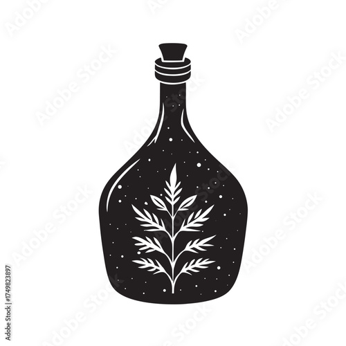 Handmade Clay Bottle Silhouette Artwork