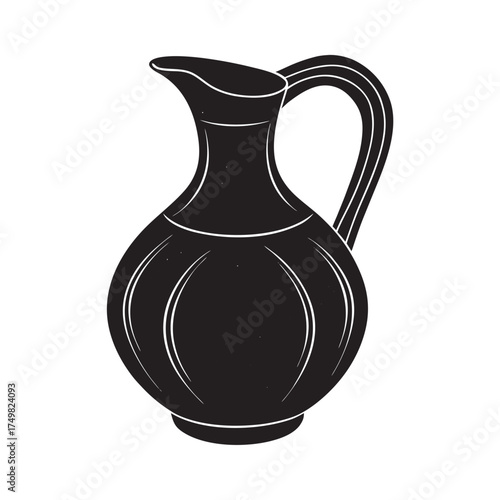 Traditional Clay Pitcher Silhouette Artwork