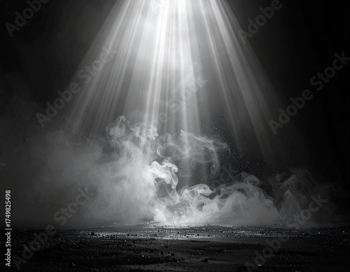Cinematic Dust and Fog Overlay with Light Rays and Fine Grain Texture