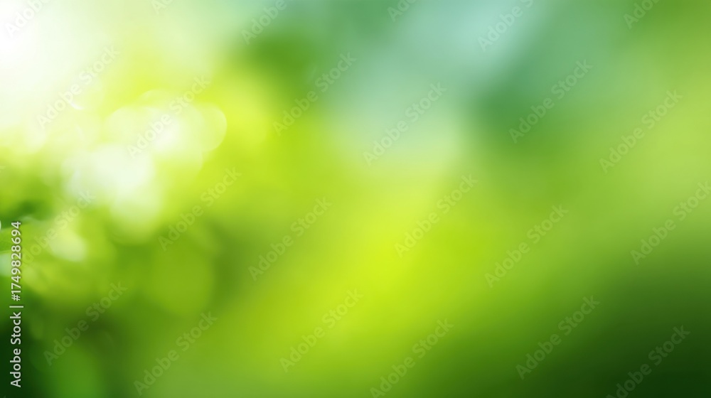 Obraz premium Spring light green blurred background with a glowing soft design, perfect for summer-themed wallpapers and fresh seasonal visuals.
