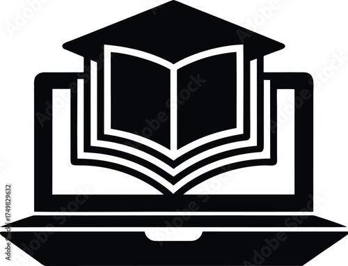 Study Online vector icon.