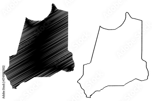 Batha Region (Regions of Chad, Republic of Chad) map vector illustration, scribble sketch Batha map