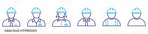 	
Industrial Worker Safety Helmet Icon in Line Art. Construction and Maintenance Worker Icon Design	
