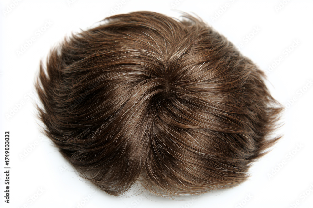 Naklejka premium men's wig, natural look, professional look, isolated on white background