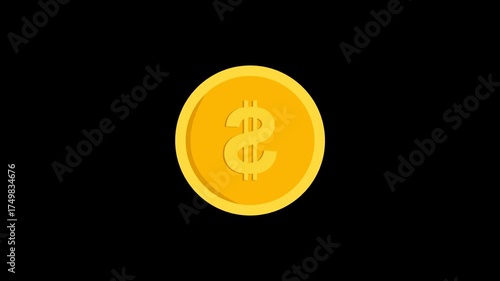 3D Animated Gold Coin | Dollar Symbol Currency Spin for Game Assets