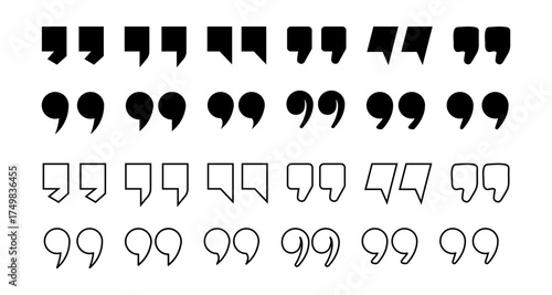 Variety of quotation marks: bold and minimalist designs for typography projects