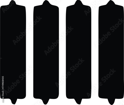 Battery Icons Set in Black for Energy and Power Designs. Stock Vector Art.