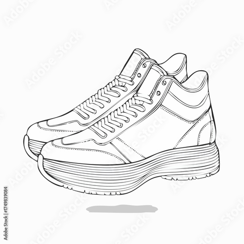 sport shoes vector illustration