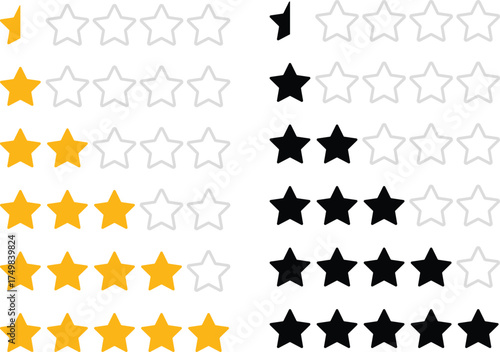 Multiple Star Rating Icons for Ranking and Evaluation