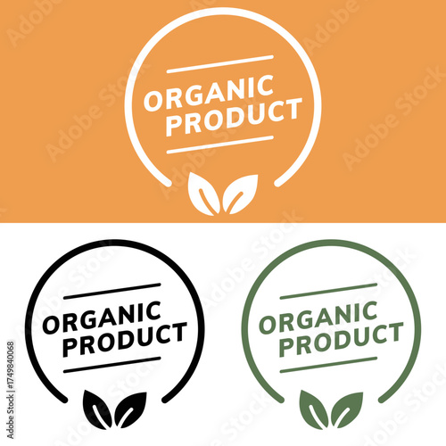 Organic product label promoting healthy food choice vector