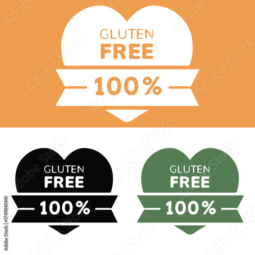Gluten free product label set in different colors vector