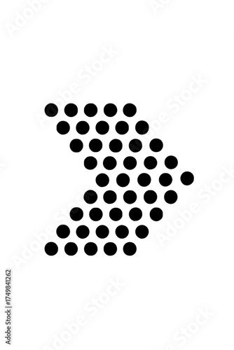 Black dotted arrow symbol isolated
