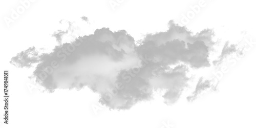 Fototapeta Naklejka Na Ścianę i Meble -  puffy, wispy grey cloud floating in sky 