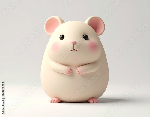 Adorable Mouse Portrait: A charming illustration captures the essence of a cute, cuddly mouse, radiating warmth with its inviting expression and playful pose.