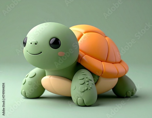 Whimsical Turtle: A charming and playful depiction of a stylized turtle, showcasing its endearing features and a touch of artistic flair.