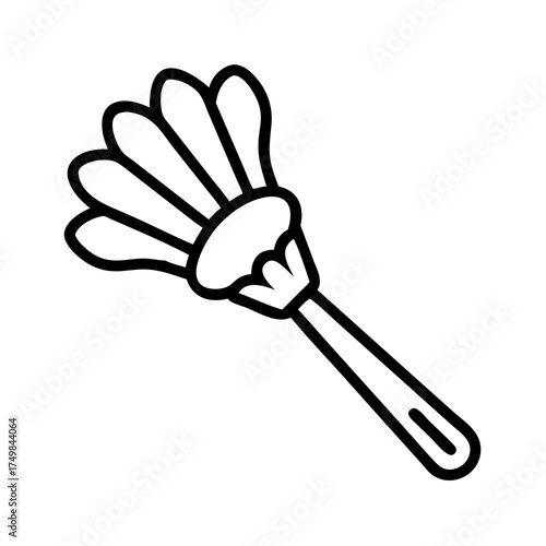 Simple hand drawn illustration of a feather duster for cleaning