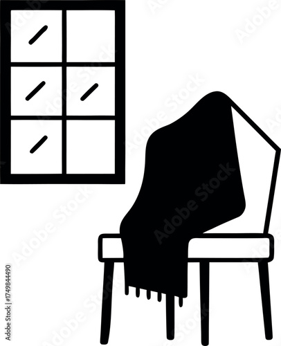 Minimalist Interior Scene Window Chair and Blanket A Cozy and Inviting Aesthetic Enhancing the Home Decor Through Simple Yet Elegant Elements